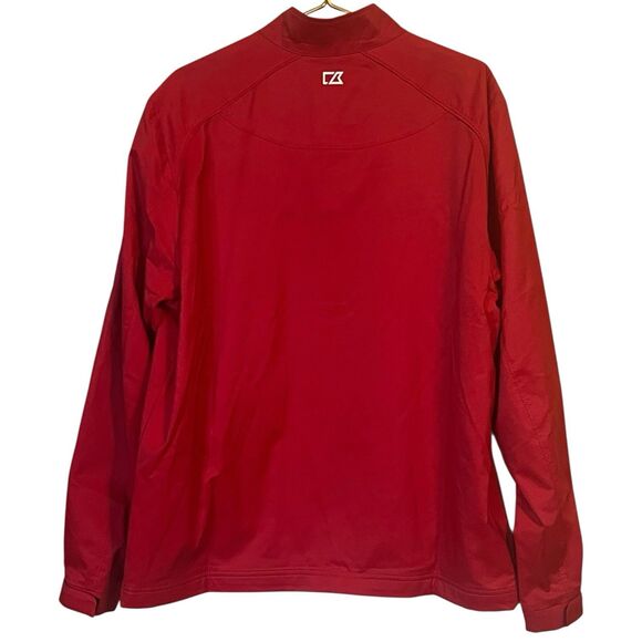 NWT Cutter & Buck WeatherTec Red Jacket L Hidden Pocket Golf Fall Layering - Picture 2 of 16